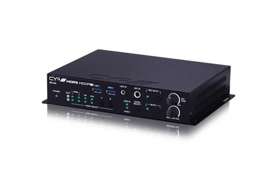 4 x 2 HDMI / VGA / DP / USB Präsentations-Umschalter - Verstärker