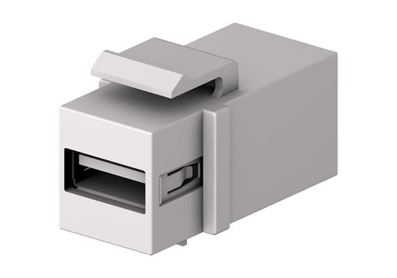 USB A-B Keystone F/F weiss