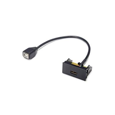 USB A-B Modul F/F schwarz mit 200mm Kabel