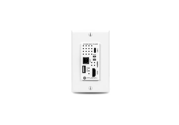 Commutateur/émetteur AV 2×1, HDBaseT, USB-C/HDMI, 4K60, hub USB