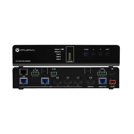 Commutateur HDMI/HDBaseT à 5 entrées avec sortie HDMI/HDBaseT miroir