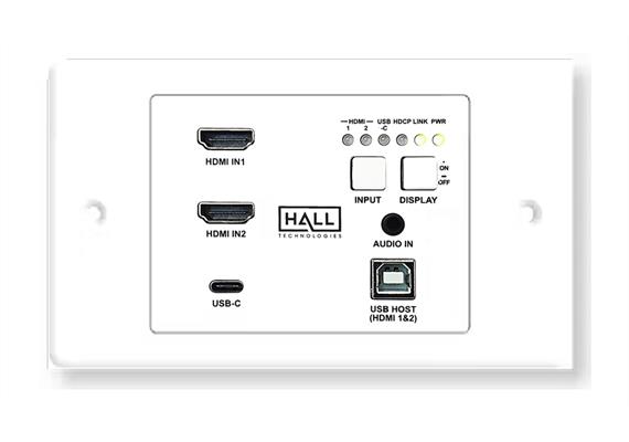 Émetteur HDBaseT HDMI/USB-C/USB, encastrable au format UK (4K)