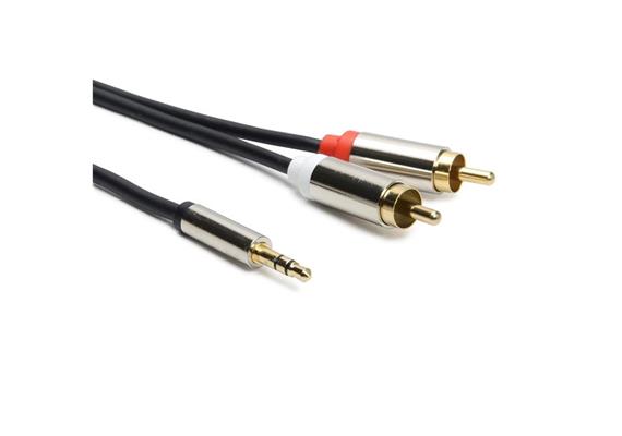 Jack 3.5mm : 2x RCA r/b, blindé, 10.0m