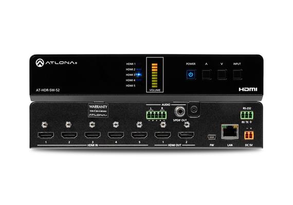 Matrice/commutateur 4K/HDR 5 x 2 HDMI d'Atlona