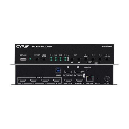 Matrice HDMI 4 x 2 PIP, 4K, HDCP 2.2, HDMI2.0 avec capture vidéo