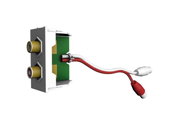 Module 2x RCA rouge/blanc F/F avec câble de 200 mm
