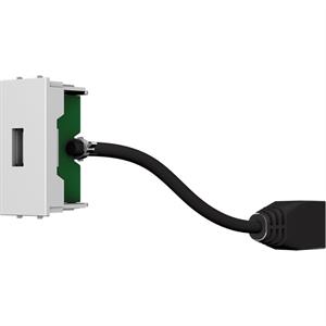 Module USB A-B F/F blanc avec câble de 200 mm