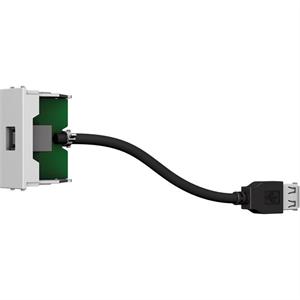 Module USB B-A F/F blanc avec câble de 200 mm