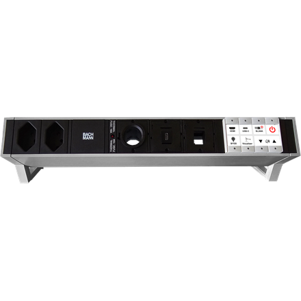 Prise de table 2xT13/3x vide/1x commande inox