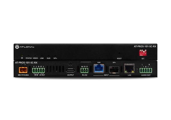 Récepteur SFP+/CAT avec sortie HDMI et scaleur vidéo, extraction audio (4K/HDR)