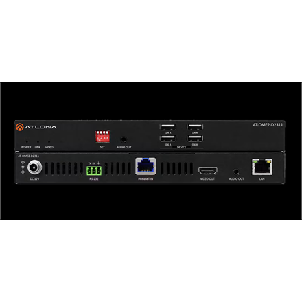 Récepteur vidéo Omega 2 HDBaseT avec HDMI et données USB