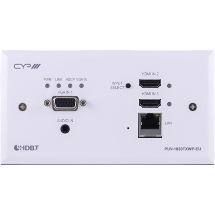 Transmetteur HDMI/VGA HDBaseT 4K encastrable au mur, format EU