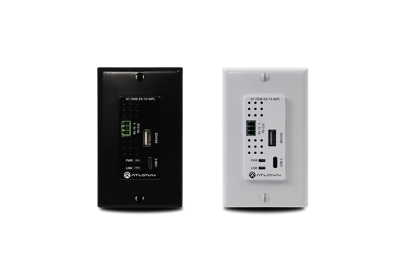 Transmetteur mural USB-C/données USB et RS232 HDBaseT (4K) à encastrer, format US