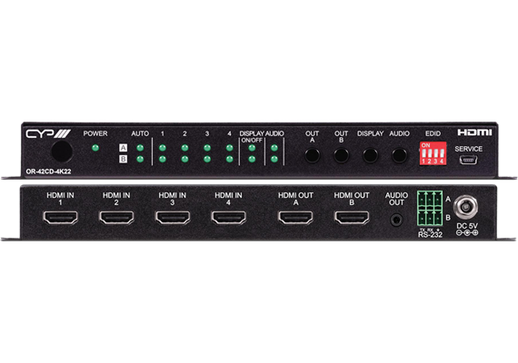 4 x 2 HDMI Matrice, 4K, HDCP2.2, HDMI2.0 Audio De-Embedding