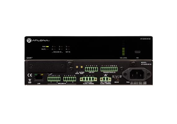 Amplificatore mixer 120W, 70V/100V, microfoni, ingressi linea