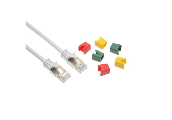 CAT6A Thin-Patch S-FTP/LSZH, bianco, codificabile, 2.0m