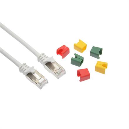 CAT6A Thin-Patch S-FTP/LSZH, bianco, codificabile, 3.0m