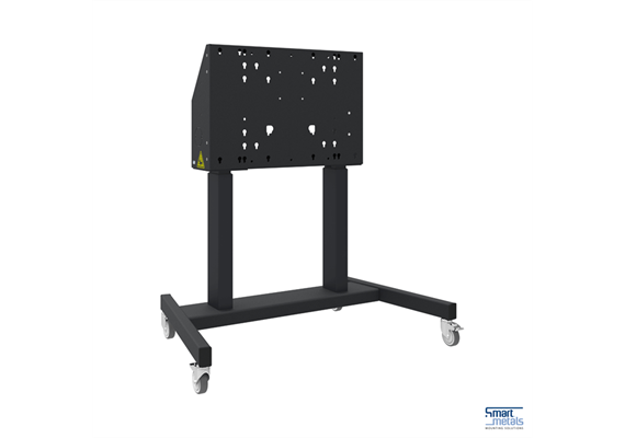 Elevatore di display mobile su ruote, 86", 120 kg, 660mm aggiustamento dell'altezza, nero