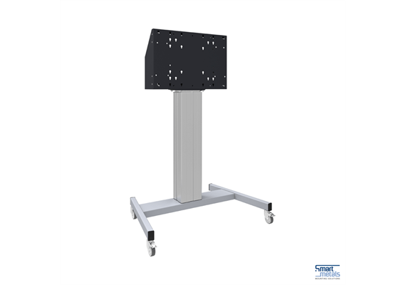 Elevatore di display mobile XL su ruote, 86"/120 kg/ 600mm aggiust. dell'altezza/arg/allu