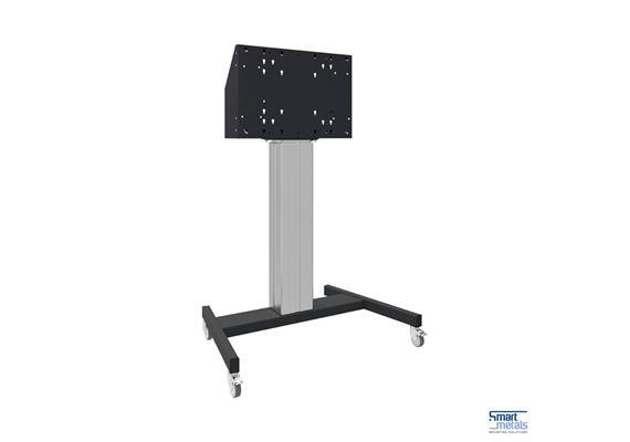 Elevatore di display mobile XL su ruote, 86"/120 kg/ 600mm aggiust. dell'altezza/nero/allu