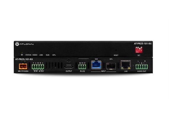 Ricevitore SFP+/CAT con uscita HDMI (4K/HDR), estrazione audio