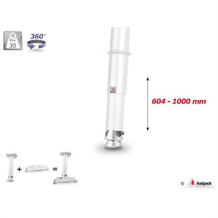 Set di tubi universali 604-1000mm bianco