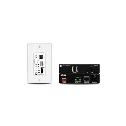 Set extender HDBaseT (4K) con trasmettitore da parete HDMI/dati USB, formato US