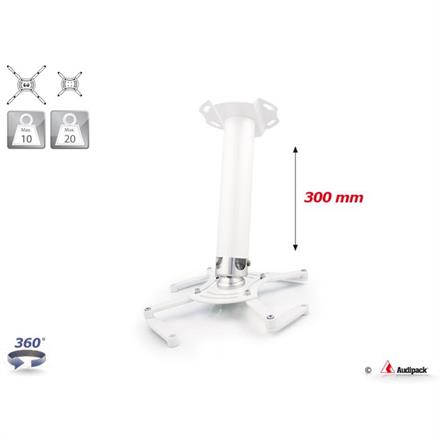 Supporto a soffitto QFIX bianco 300 mm <20 kg