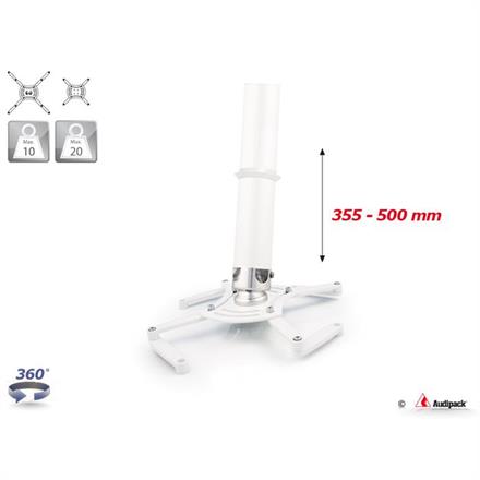 Supporto a soffitto QFIX bianco 355-500 mm <20 kg
