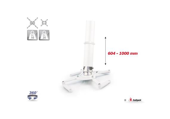 Supporto a soffitto QFIX bianco 600-1000 mm <20 kg