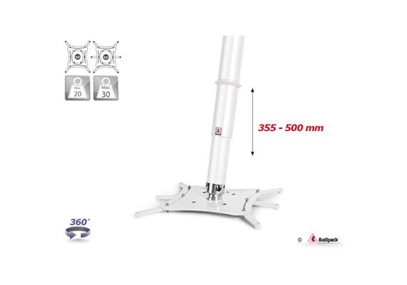 Supporto a soffitto QFIX XL bianco 355-500 mm <30 kg