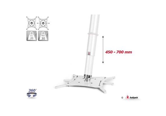 Supporto a soffitto QFIX XL bianco 450-700 mm <30 kg