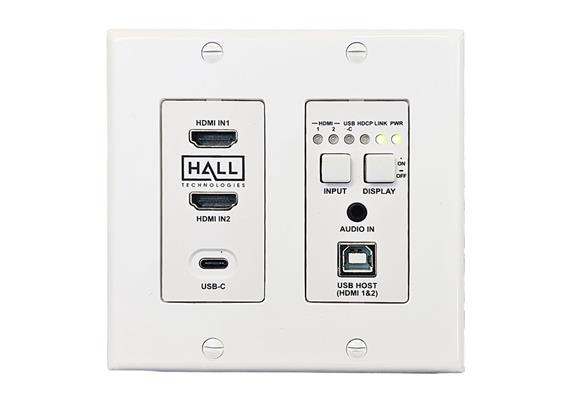 Trasmettitore HDBaseT HDMI/USB-C/USB, da incasso a parete in formato US (4K)